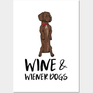 wine and wiener dogs Posters and Art